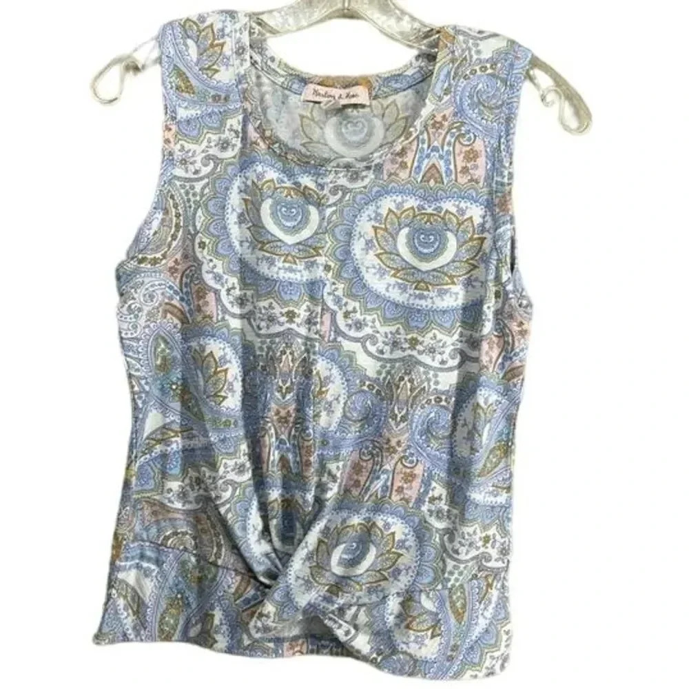 Harlow & Rose Soft Colored Paisley Tank Top Size Small (S)‎